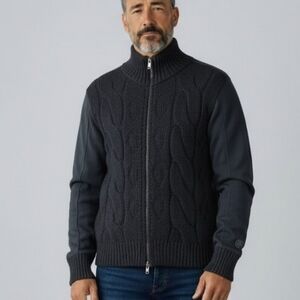Diesel Wool\Cotton Cable Knit Full Zip Sweater Men's XL